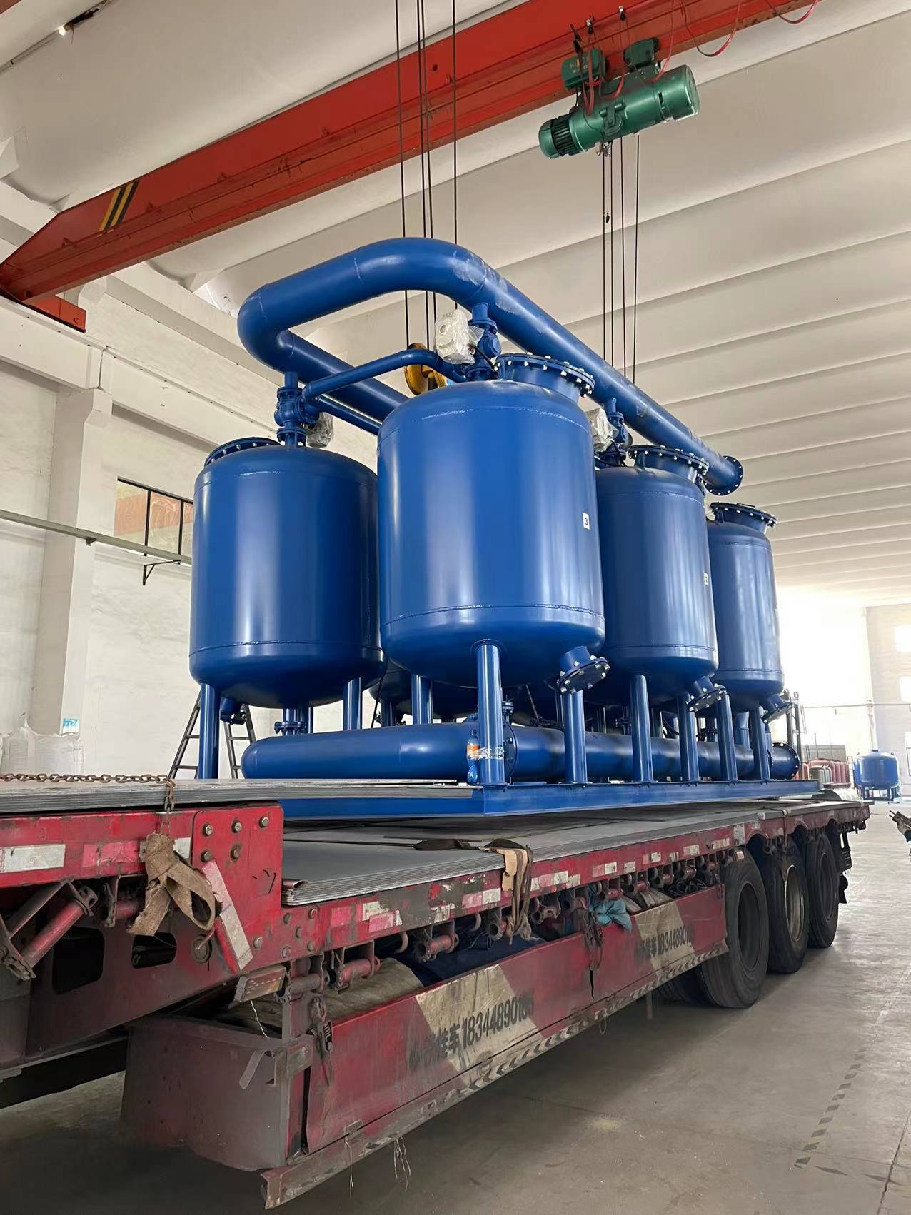 福建漳平整車直達自清洗過濾器3臺，定制型加藥裝置1臺，定制型七連罐石英砂過濾器1臺